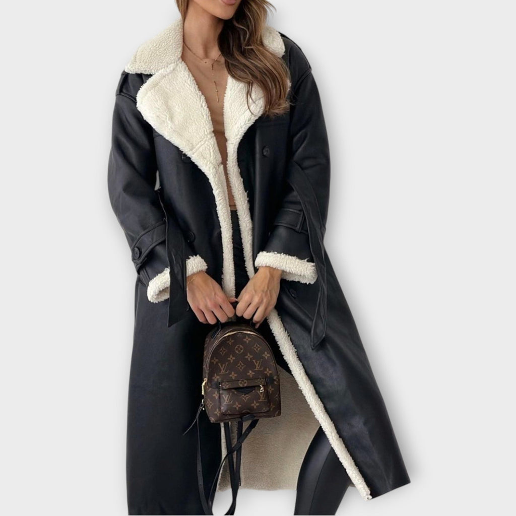 Sherpa-Lined Double-Breasted Trench Coat – Susan & Anne