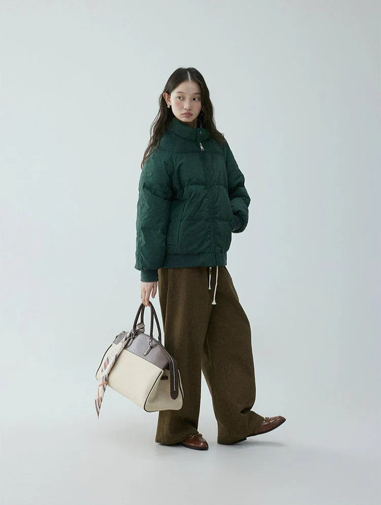 High Button-Collar Puffer Jacket