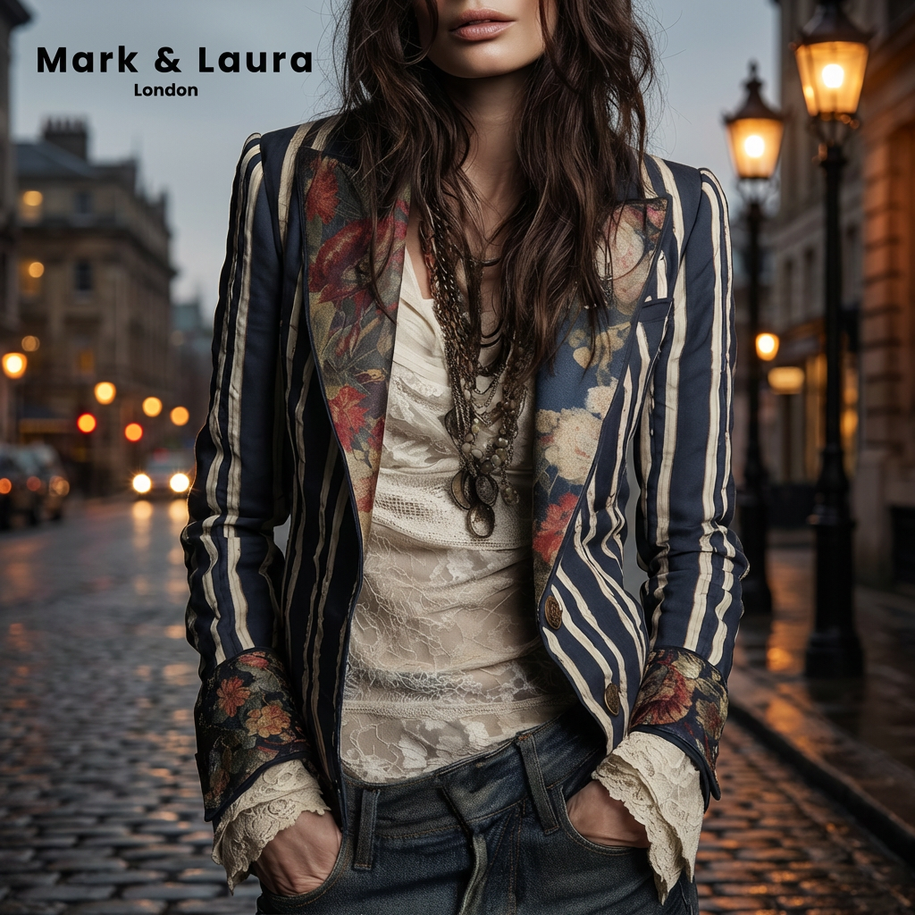Avenorix - Bohemian Floral Blazer