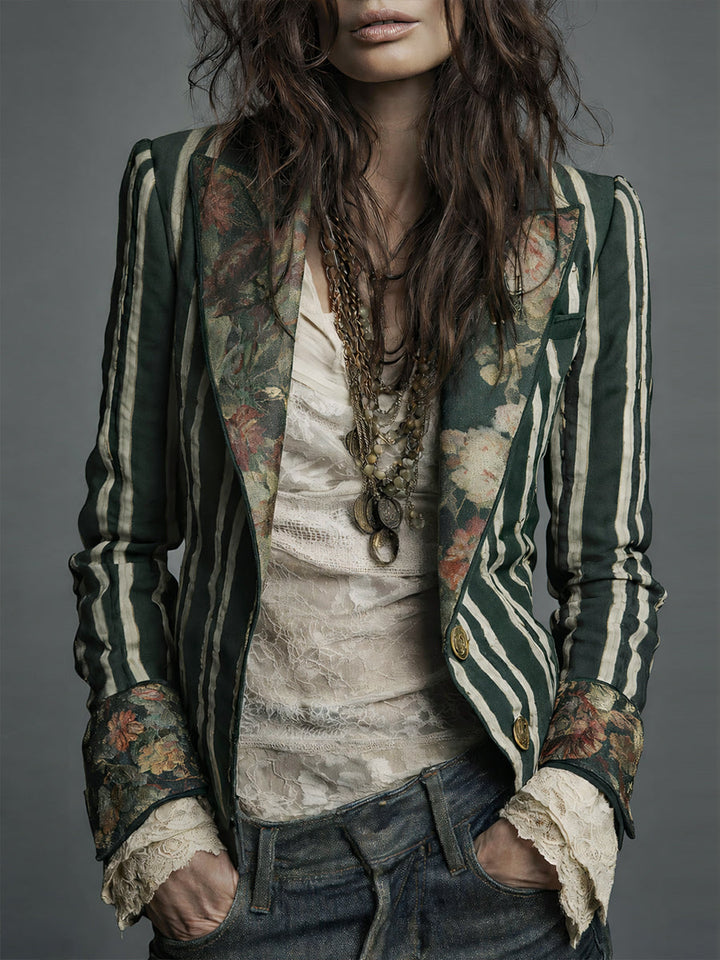 Avenorix - Bohemian Floral Blazer