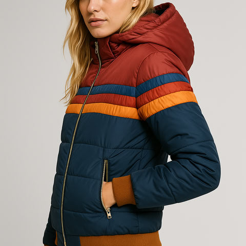 Retro Stripe Quilted Puffer Jacket – Susan & Anne