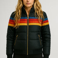 Retro Stripe Quilted Puffer Jacket – Susan & Anne
