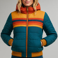 Retro Stripe Quilted Puffer Jacket – Susan & Anne