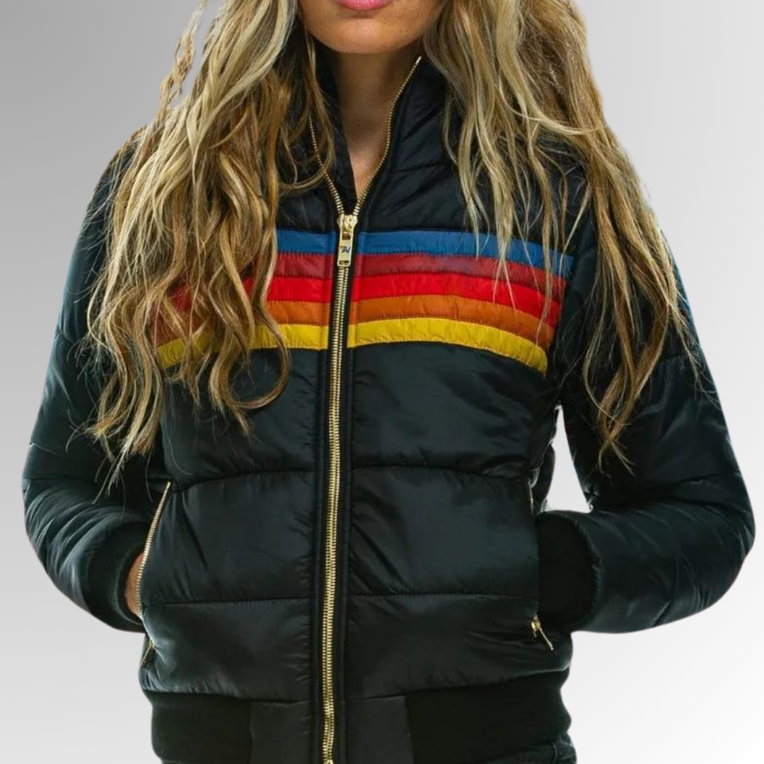 Retro Stripe Quilted Puffer Jacket – Susan & Anne