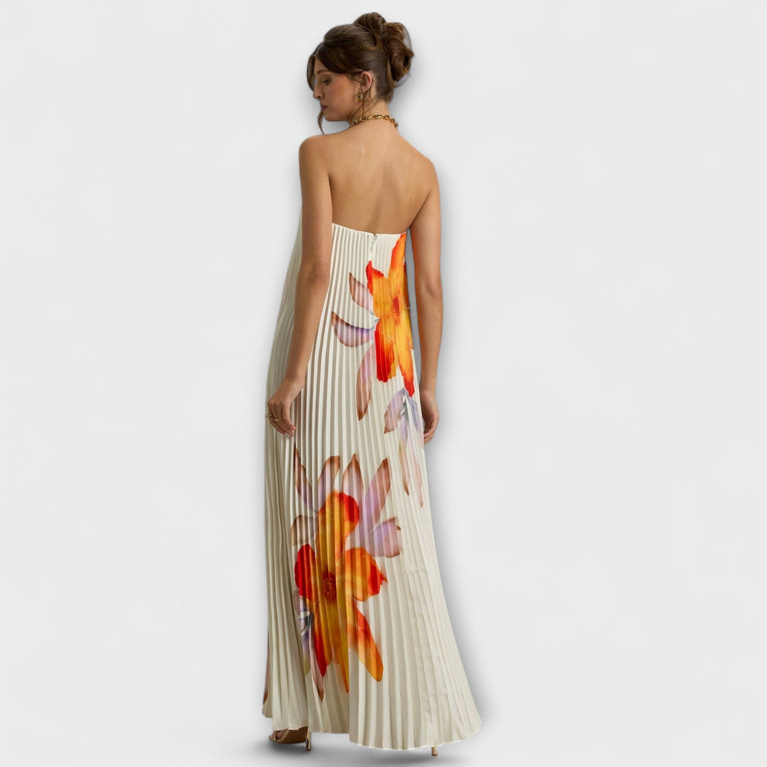 Michelle - Orange Floral Maxi Dress