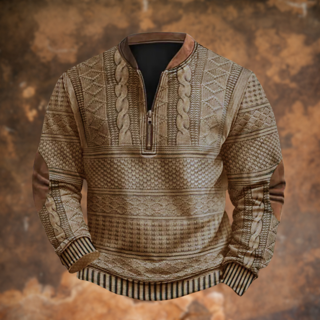 Ford - Textured Half-Zip Pullover Sweater