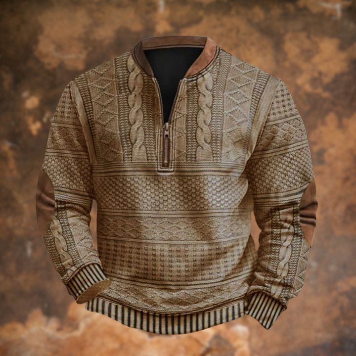 Ford - Textured Half-Zip Pullover Sweater