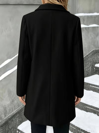 Elegant Wool Coat for Women with Notch Collar Single Breasted Longline Style - Susan & Anne