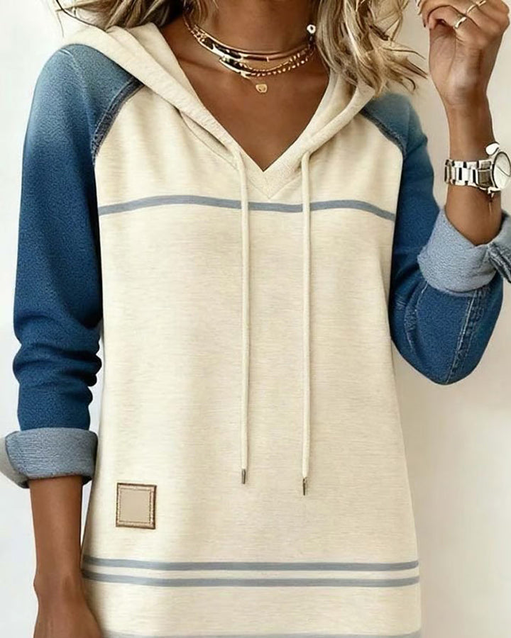 Ceralyn - Hooded Patchwork Dress