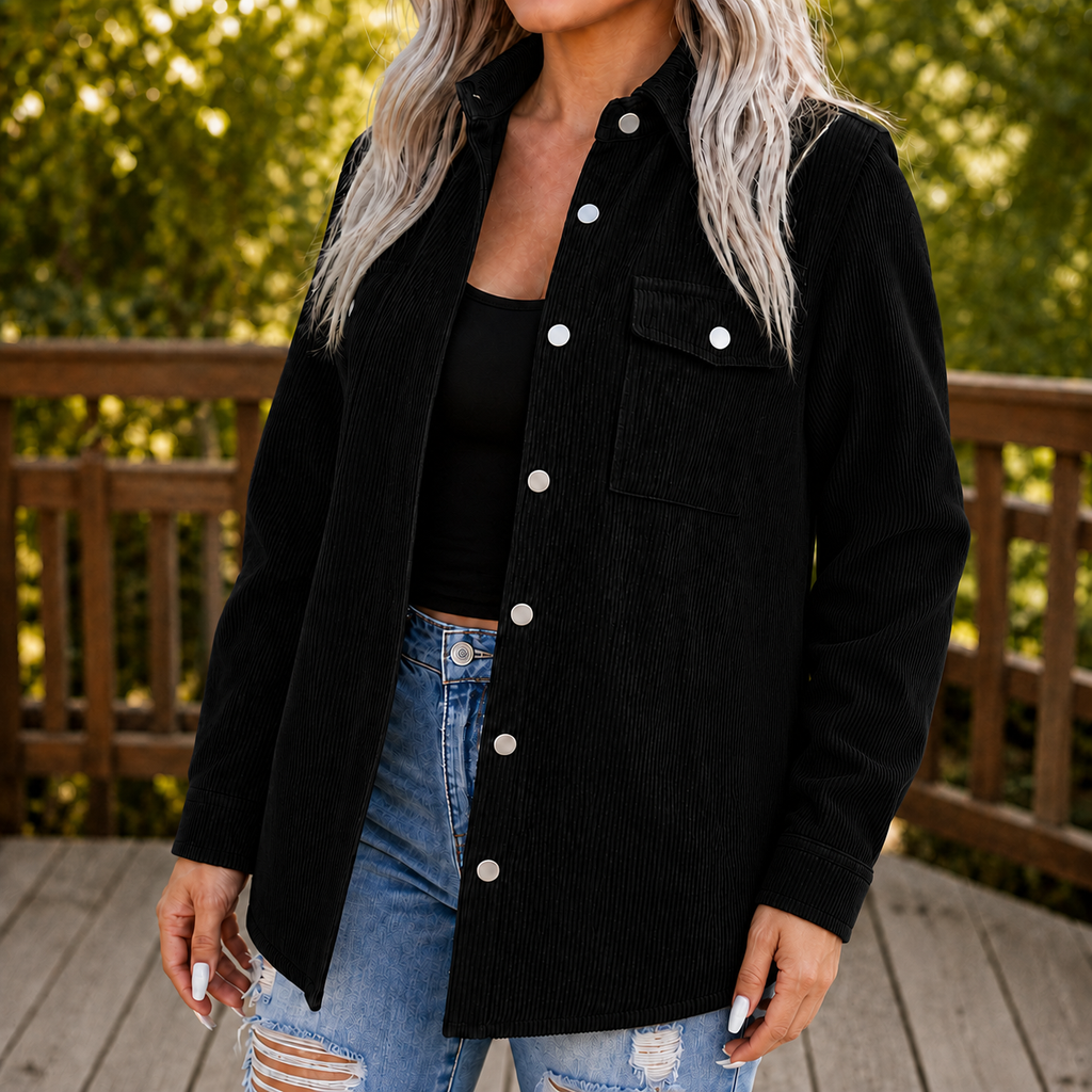 Oversized Wide-Wale Shirt Jacket - Susan & Anne