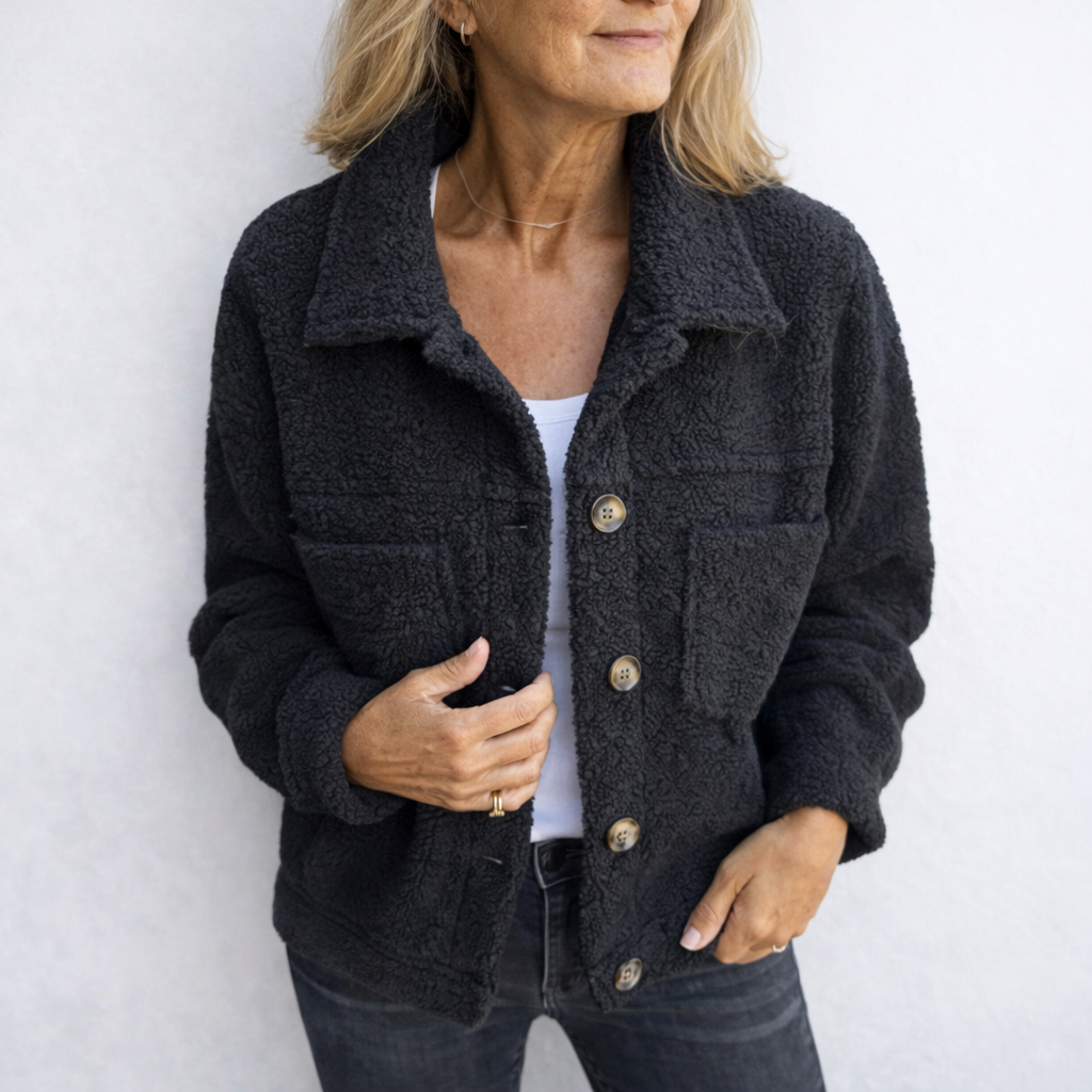 Teddy Fleece Button Shacket – Susan & Anne