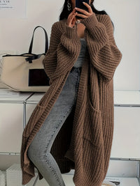 Sleeve and cuff detail on the rosalienne soft-touch longline cardigan