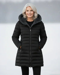 Front view of the georgina padded winter jacket