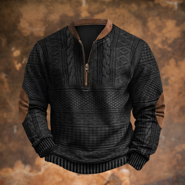 Ford - Textured Half-Zip Pullover Sweater