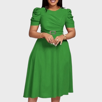 Side profile of the harriet bloom soft-touch ruched midi dress