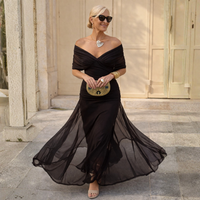 Mikaela – Tummy Flattering Off Shoulder Maxi Dress