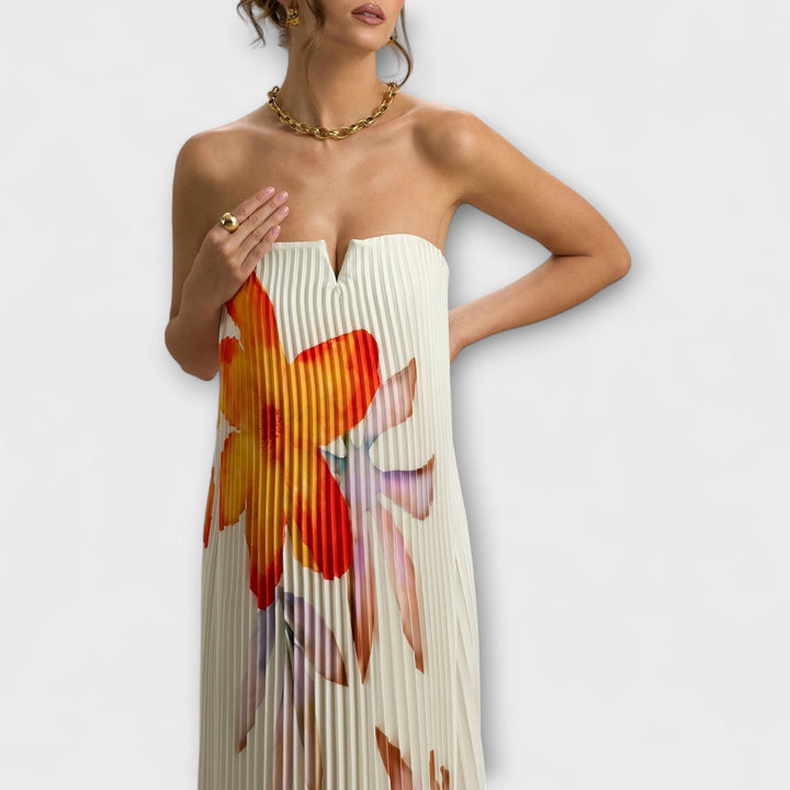 Michelle - Orange Floral Maxi Dress