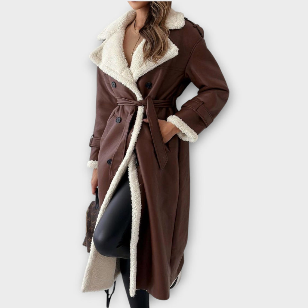 Sherpa-Lined Double-Breasted Trench Coat – Susan & Anne