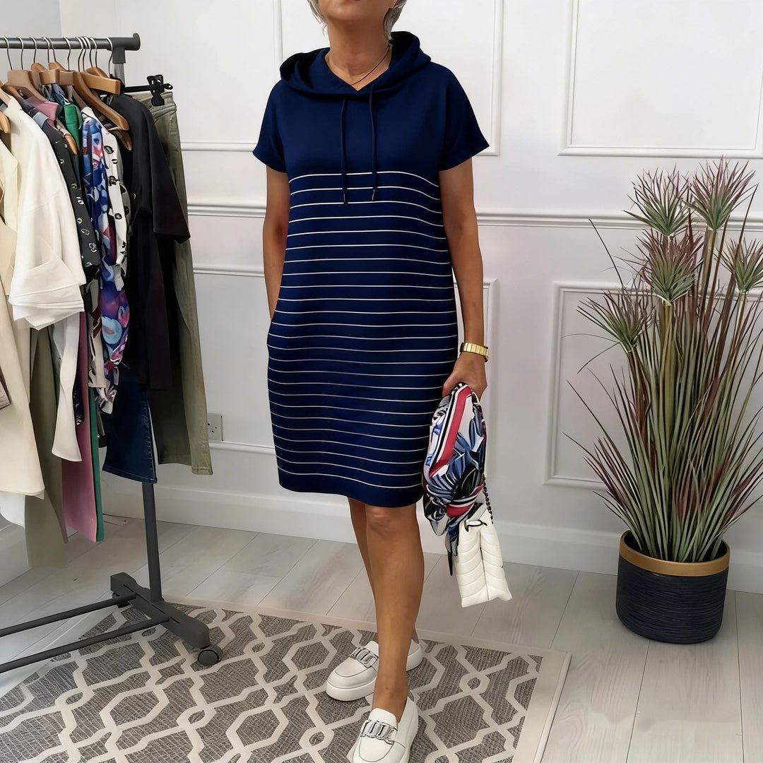 Victoire - Hooded Striped Dress