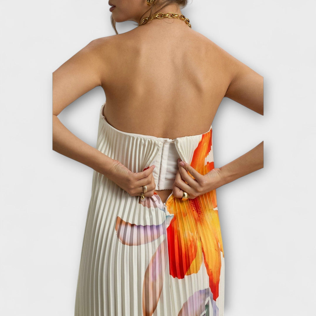Michelle - Orange Floral Maxi Dress