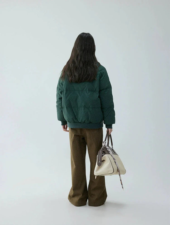 Rhea | High Button-Collar Puffer Jacket