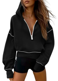 Women's Half Zip Cropped Hoodie