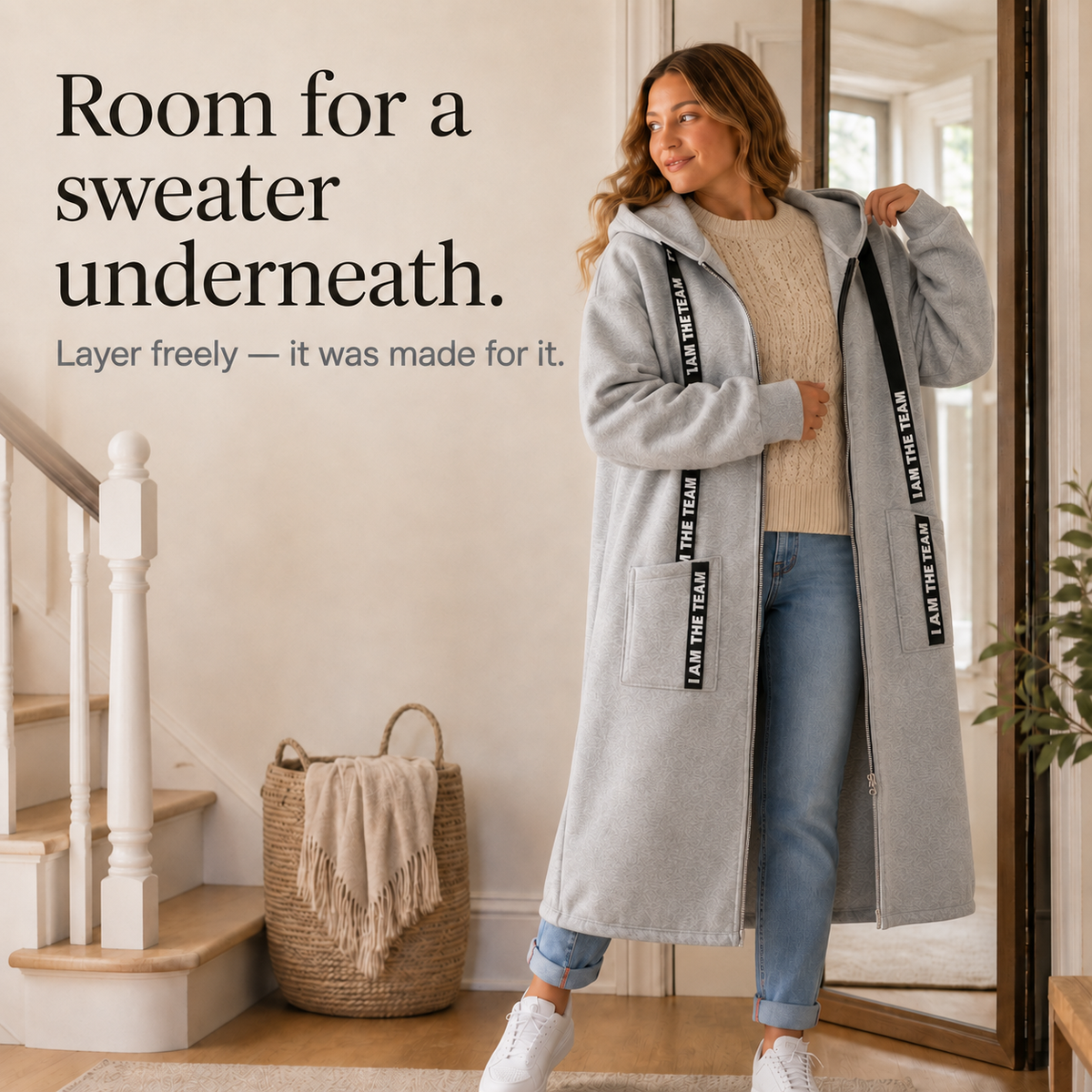 Oversized Hooded Sweatshirt Coat – Susan & Anne