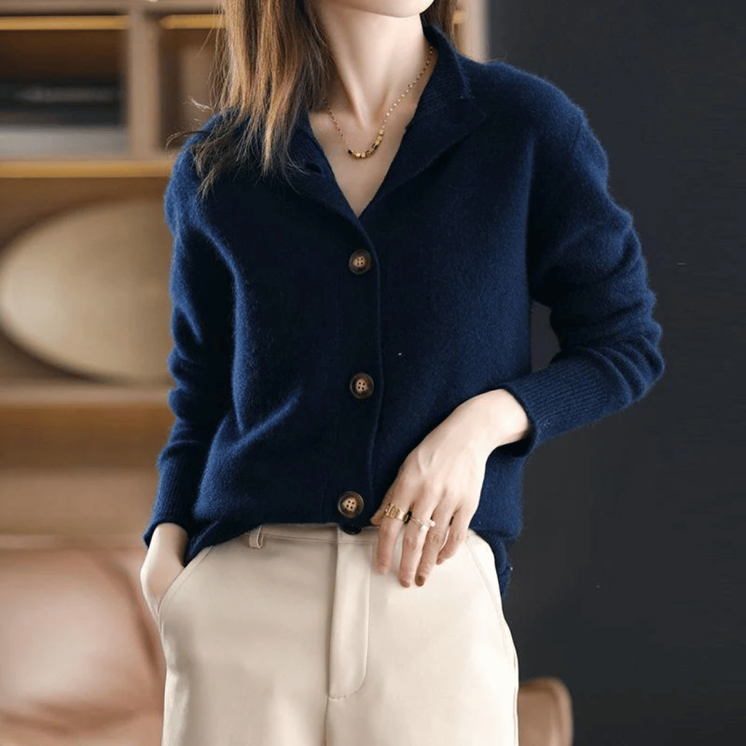 Chic High-Neck Cardigan
