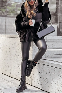 Back view of the elegant puffer jacket