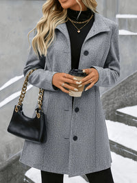 Elegant Wool Coat for Women with Notch Collar Single Breasted Longline Style - Susan & Anne