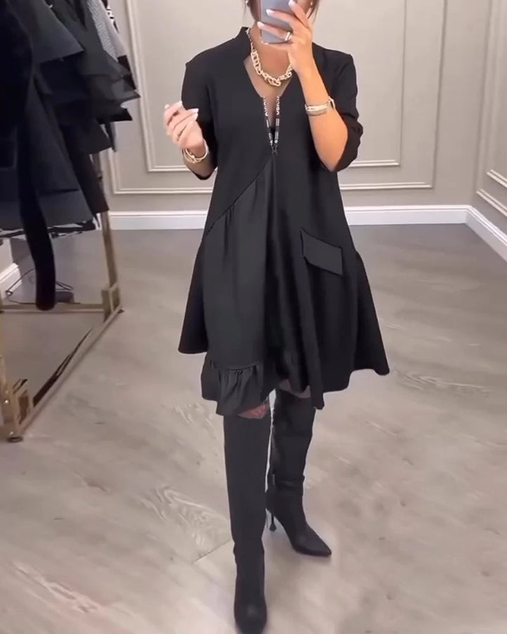 Coralie - A-Line V-Neck Dress