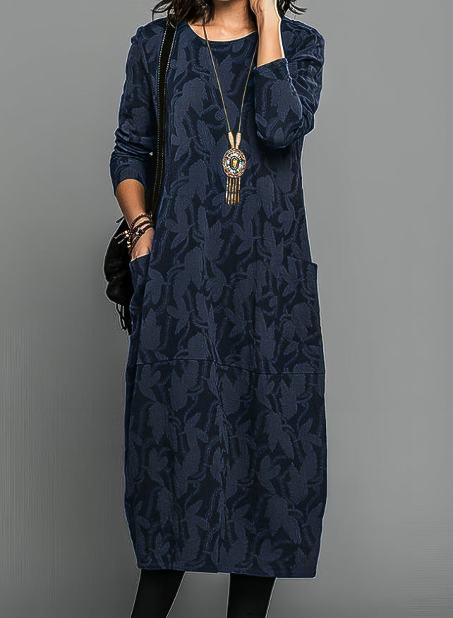 Apolline - Round-Neck Pocket Dress