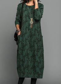 Round-Neck Pocket Dress