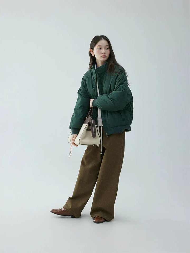Rhea | High Button-Collar Puffer Jacket