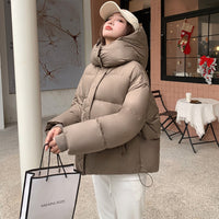Back view of the rina hooded puffer jacket