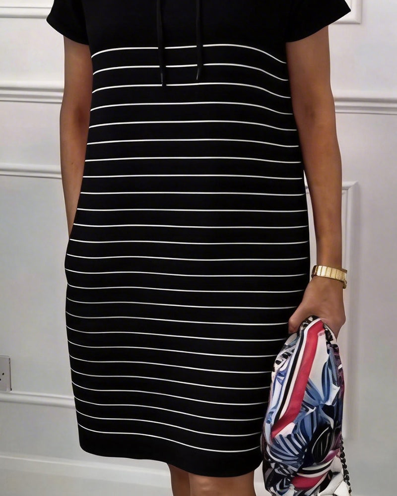 Victoire - Hooded Striped Dress