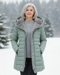 Detail of the georgina padded winter jacket