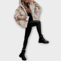 Close-up texture of the elegant puffer jacket