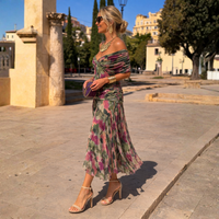 Mikaela – Tummy Flattering Off Shoulder Maxi Dress