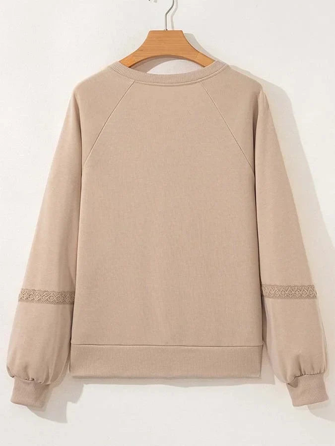 Women's Casual Loose Lace Patchwork Sweatshirt