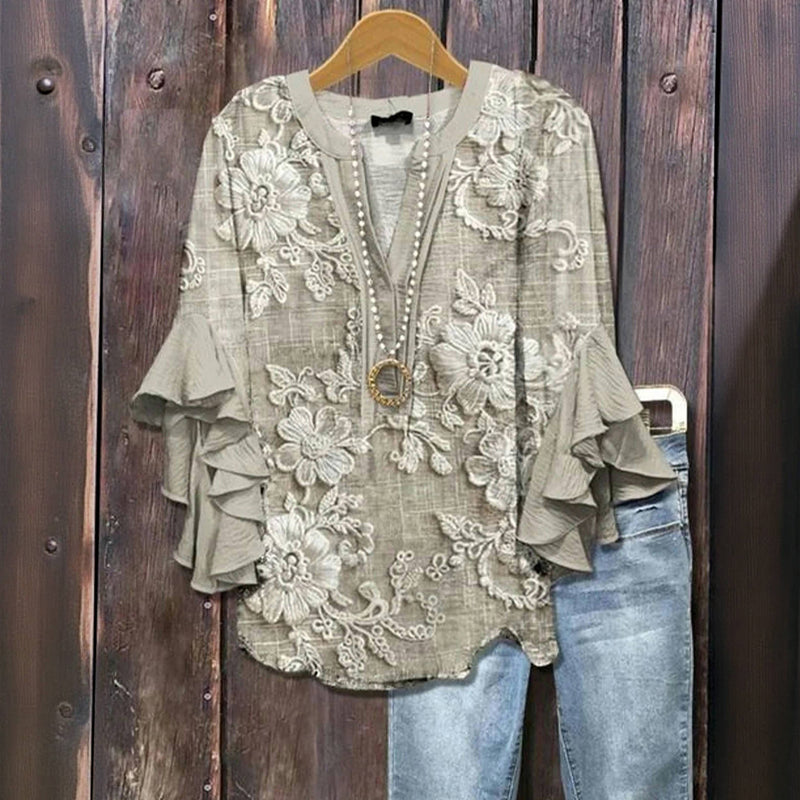 Boho Bloom Ruffle Blouse