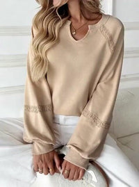 Women's Casual Loose Lace Patchwork Sweatshirt
