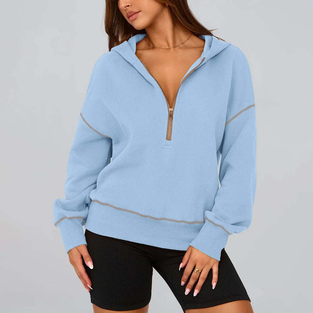 Women's Half Zip Cropped Hoodie