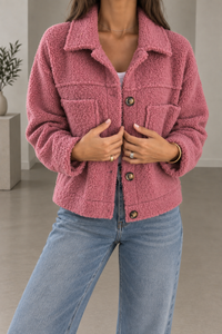 Teddy Fleece Button Shacket – Susan & Anne