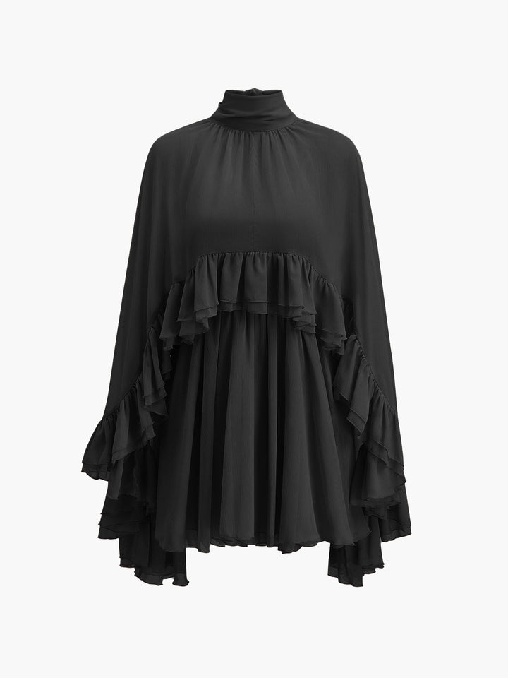 Kim - Chiffon Cape Dress