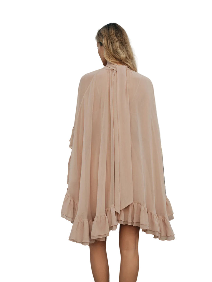 Kim - Chiffon Cape Dress
