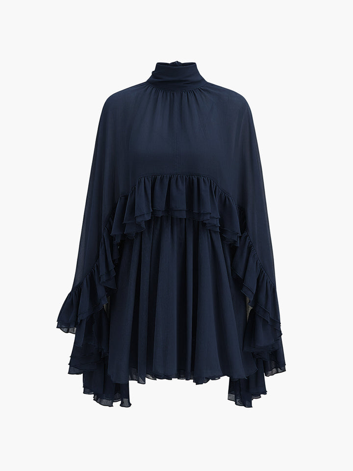 Kim - Chiffon Cape Dress