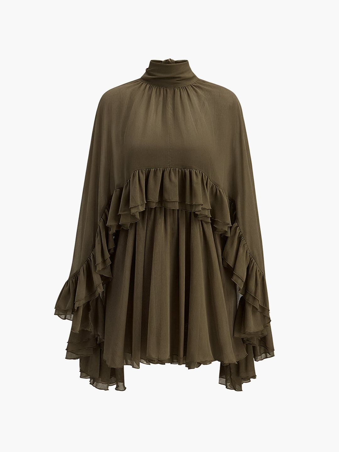Kim - Chiffon Cape Dress