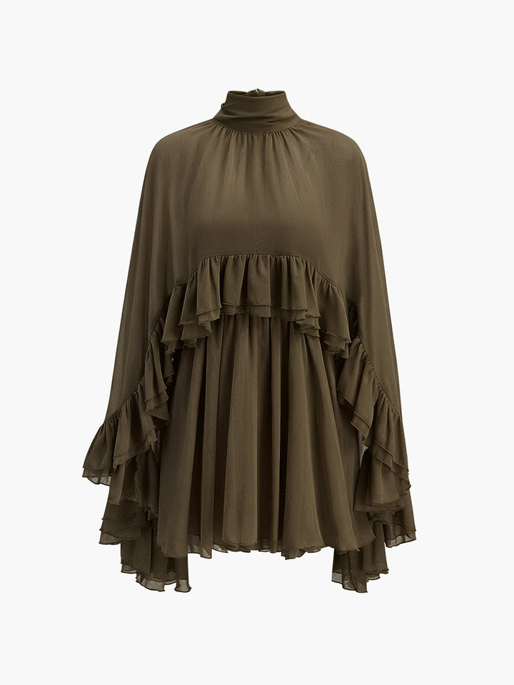 Kim - Chiffon Cape Dress