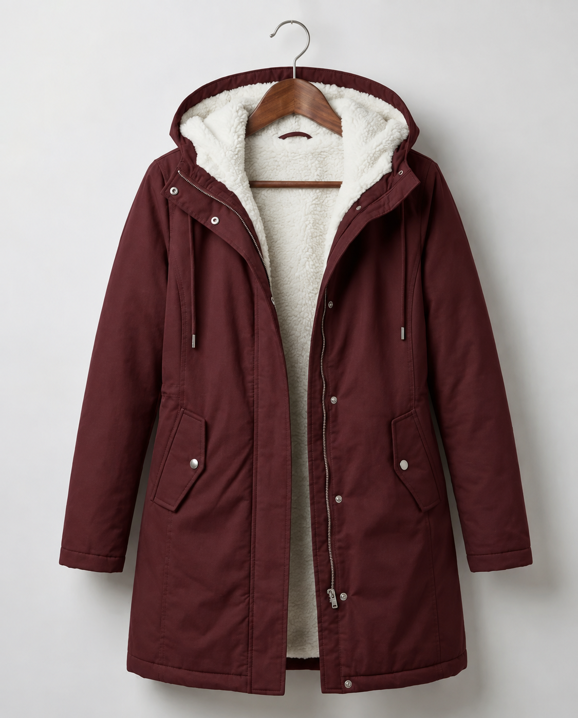Sherpa-Lined Water-Repellent Hooded Parka – Susan & Anne